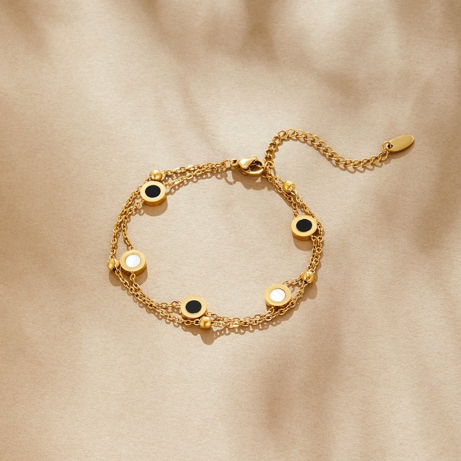 Sophia - Onyx & White Stone Bracelet — made with care and attention to detail. Sophia - Onyx & White Stone Bracelet — made with care and attention to detail.