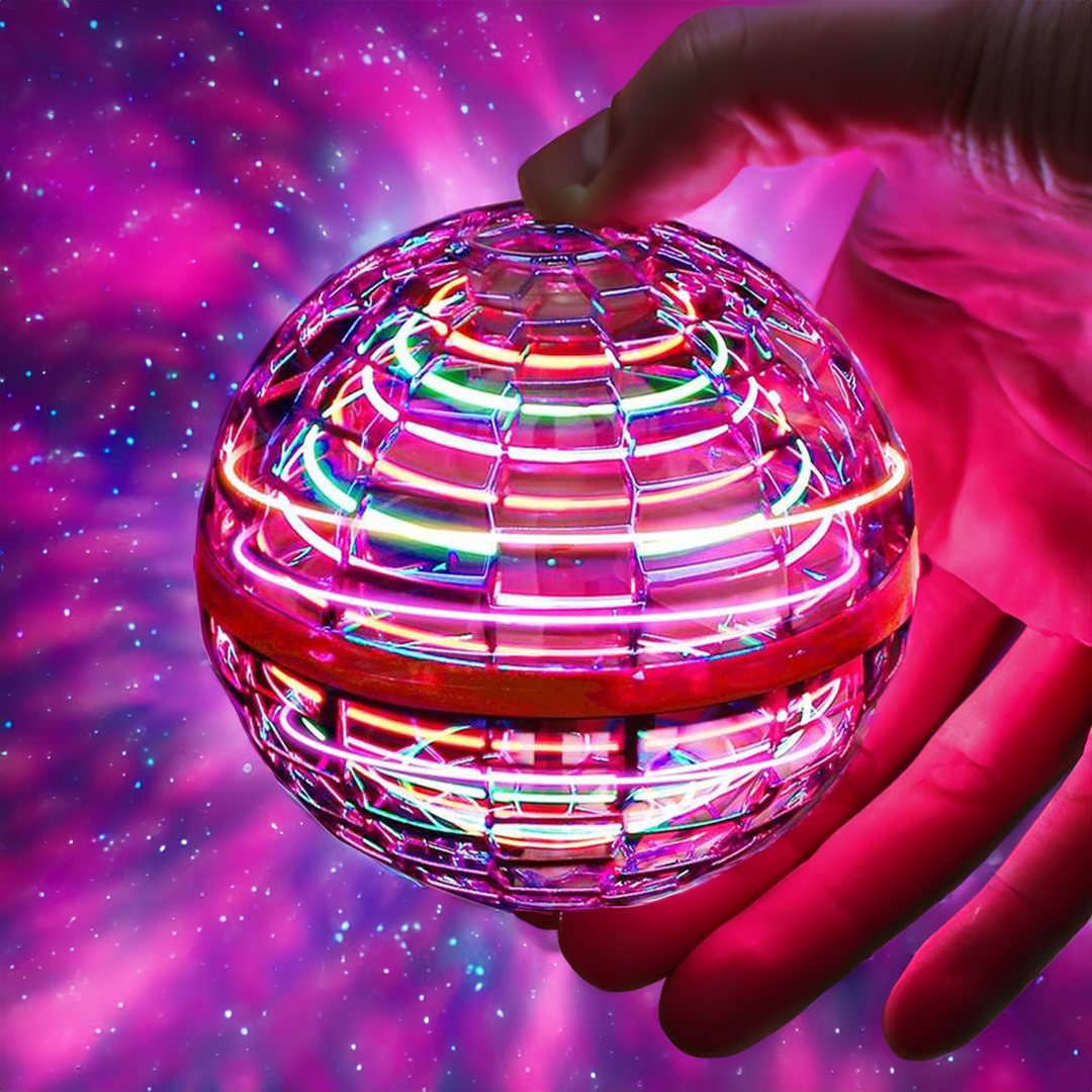 Flying Orb Ball | Aerodynamisches 360°-Fluggerät | Intelligente Kreiselstabilisierung | Stoßfeste Polypropylen-Struktur | USB-Schnellladung | LED-Effekte