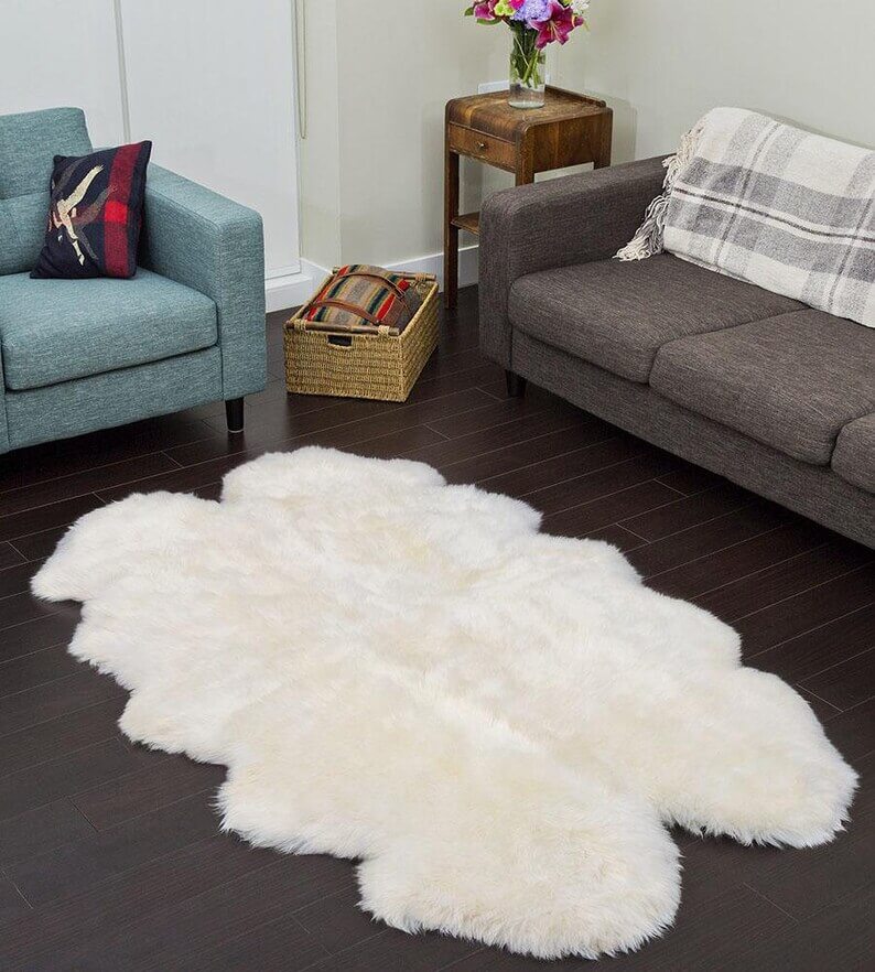 Tapis de couloir luxueux en fausse peau de mouton pour la décoration du couloir et de la chambre