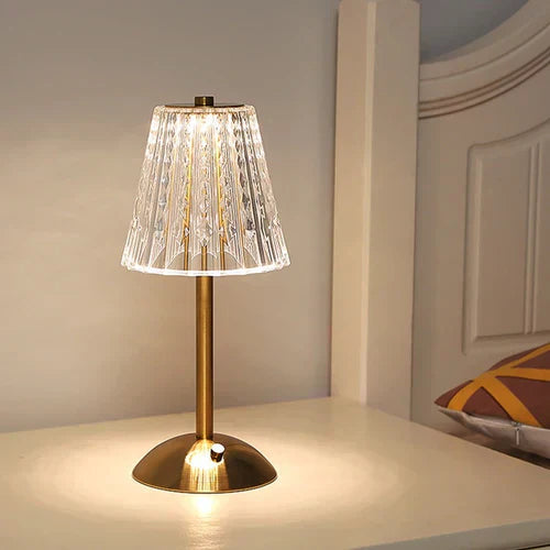 Lampe de table décorative en cristal avec abat-jour scintillant pour l'éclairage de la maison