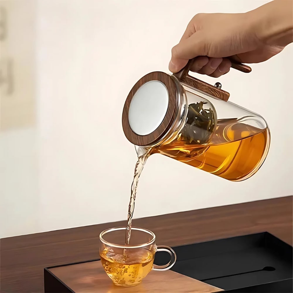 Glas Teekanne mit Sieb | PureTee