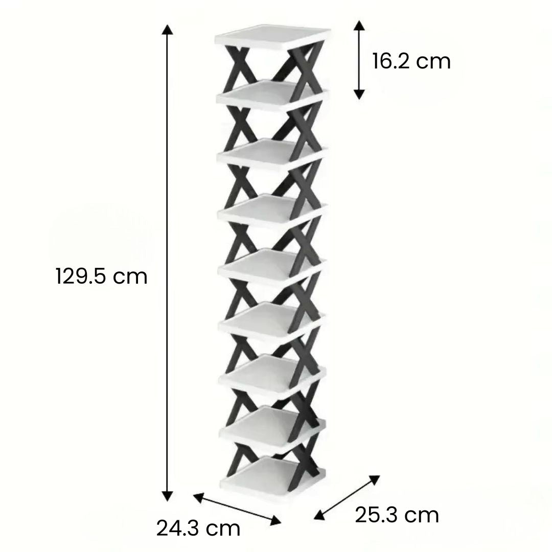 Schmaler Schuhregal | Schlanker Schuhorganizer | Hoch und platzsparend | ShoeTower