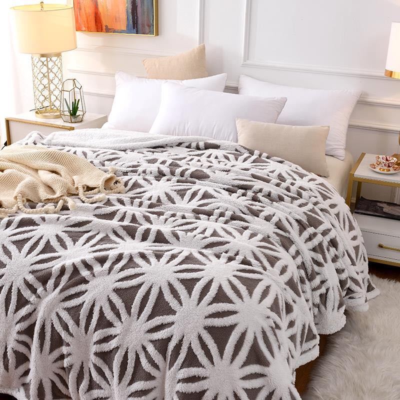 Couverture polaire douce Sherpa - Couverture de lit douillette et moelleuse pour un confort optimal