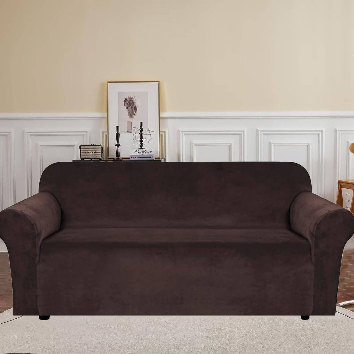 Housse de canapé extensible en jacquard, lavable, pour animaux et enfants