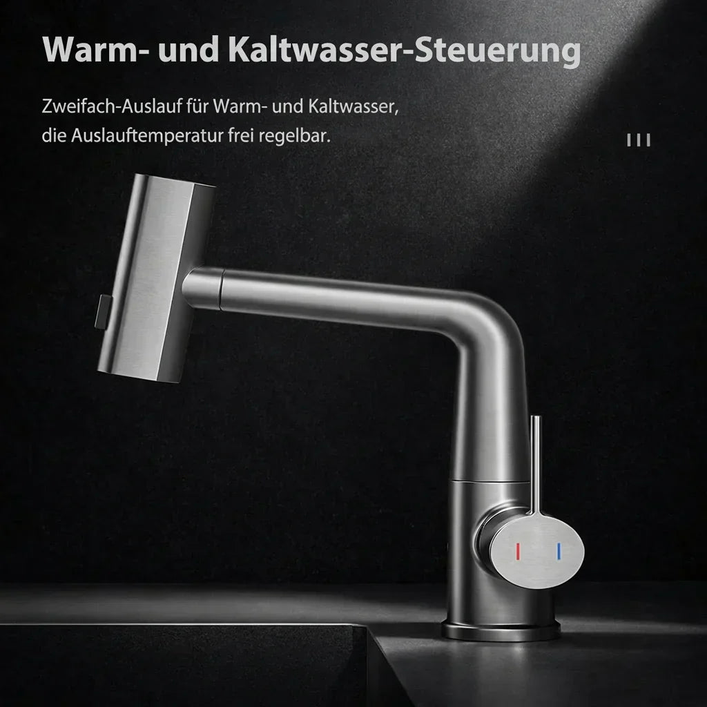 Ausziehbarer Küchenwasserhahn | Rückziehbarer Küchenwasserhahn mit 5 Sprühmodi | FlexiHahn