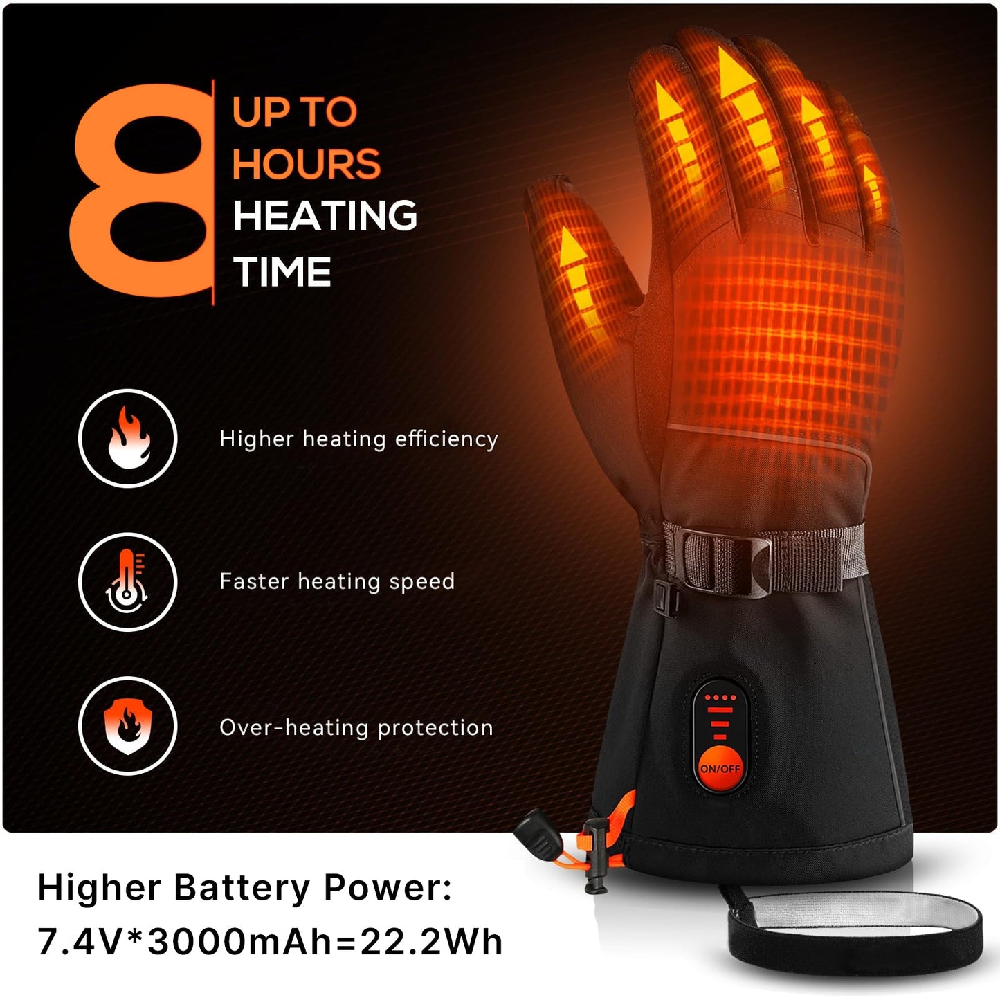 Gants chauffants rechargeables à écran tactile - Imperméables et chauds pour l'hiver