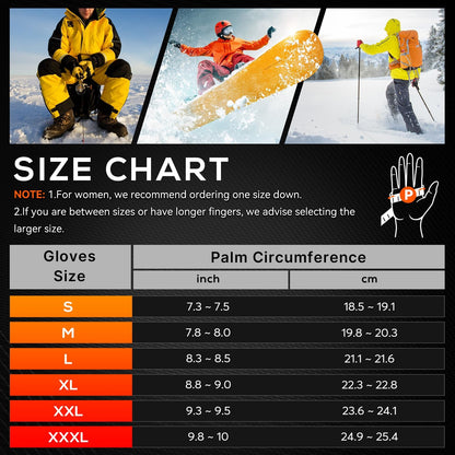 Gants chauffants rechargeables à écran tactile - Imperméables et chauds pour l'hiver