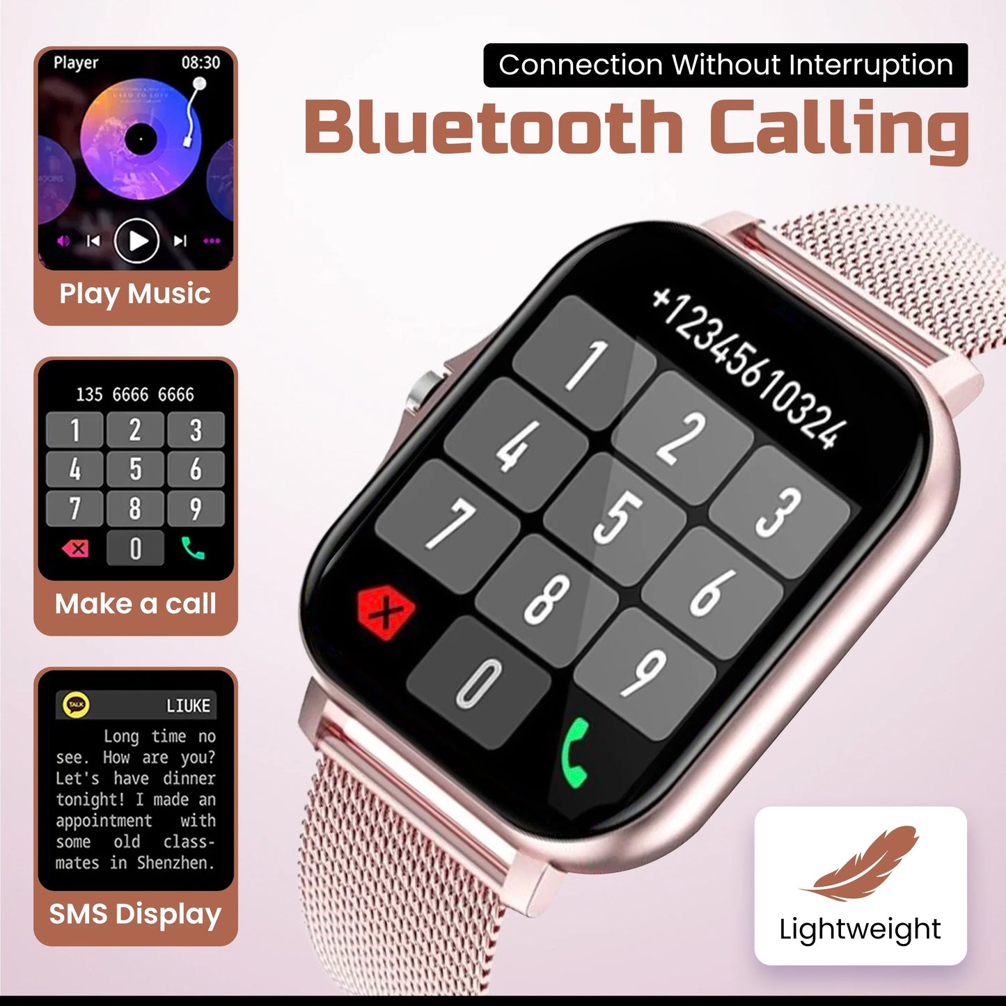 Montre connectée Damen - Schlankes Design - Gesundheitsüberwachung