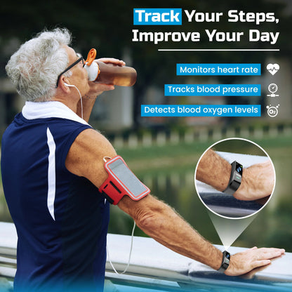 Senioren-Smartwatch - Aktivitätsverfolgung - Écran LED