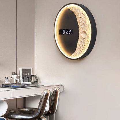 Applique murale LED Lune et Astronaute avec Horloge - Décoration intérieure moderne