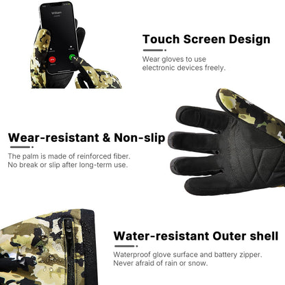 Waterproof Rechargeable Heated Gloves for Winter Warmth and Comfort