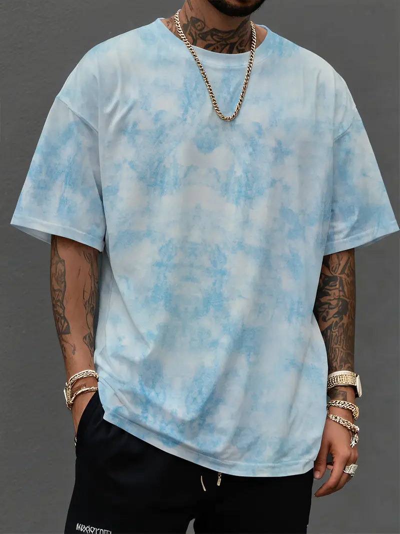 T-shirt surdimensionné | Rund Nächster | Passeport Lockere | Chemise tie-dye | T-Shirt Homme