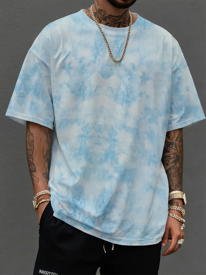 T-shirt surdimensionné | Rund Nächster | Passeport Lockere | Chemise tie-dye | T-Shirt Homme