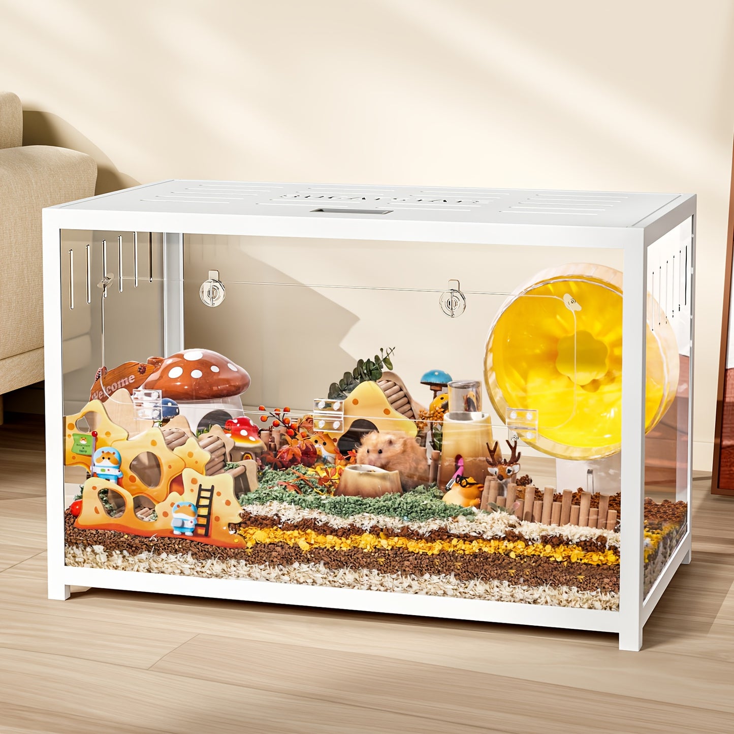 Grande cage pour hamsters nains et syriens - Habitat empilable pour petits animaux
