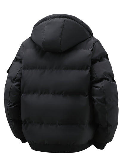 Veste d'hiver pour hommes avec capuche – Veste robuste et longue pour les températures plus humides