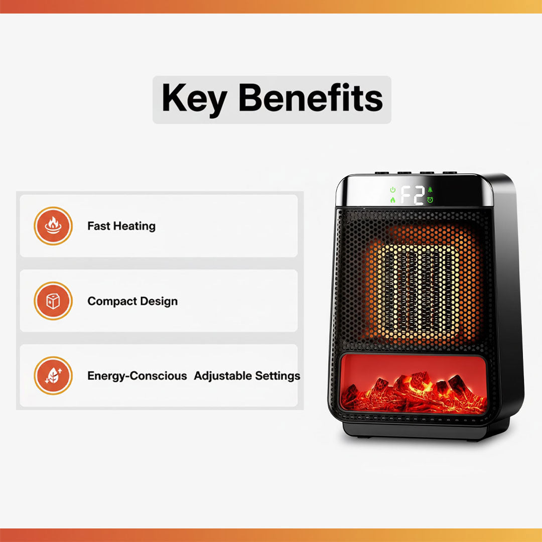 Elektrischer Heizlüfter - Élément céramique - Support mural