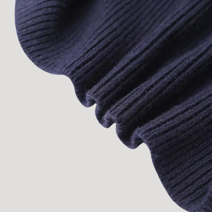 Dames Gebreide Cardigan avec Denim Accenten | Contraste élégant et style moderne