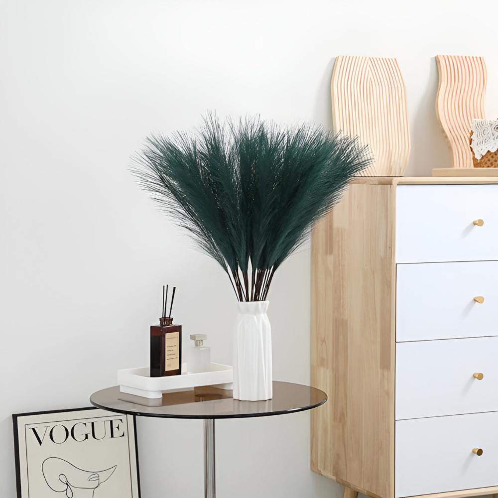 3 Pcs Faux Pampas Grass Stems for Home Decor | Boho Style