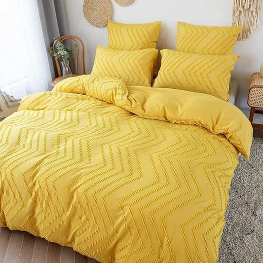 Chevron Pattern Plush Quilt Cover Set - 3 Piece Bedding Set