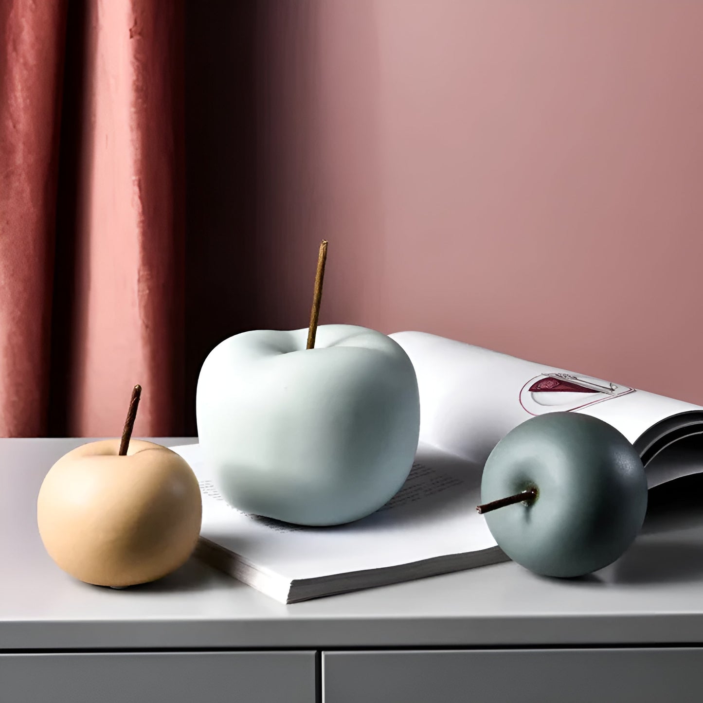 Ornements décoratifs en céramique en forme de pomme pour la maison et les fêtes