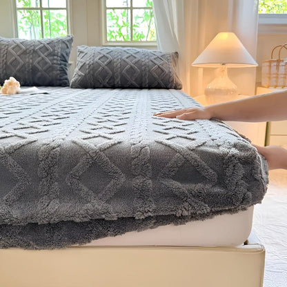 Parure de lit en velours sherpa de luxe - Literie douce, confortable et chaude