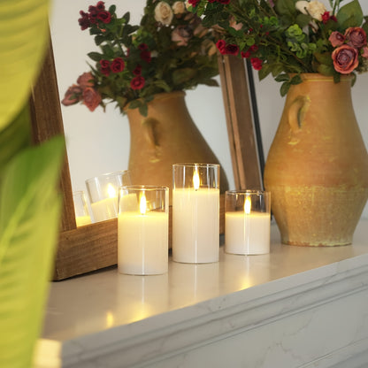 Ensemble chauffe-bougies télécommandé - Bougies LED à piles avec minuterie et télécommande pour la décoration intérieure