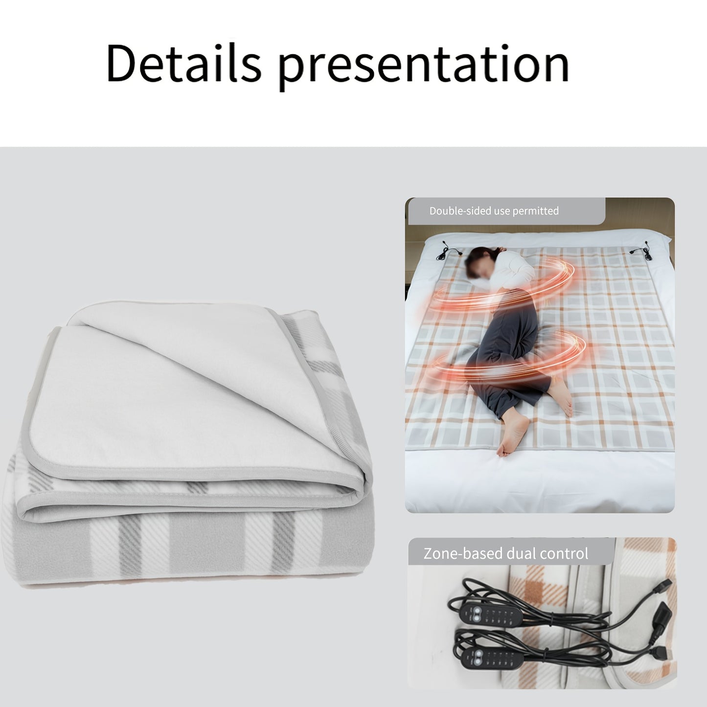 Protections électriques avec réglage de température, tapis chauffant USB, 5 réglages de température