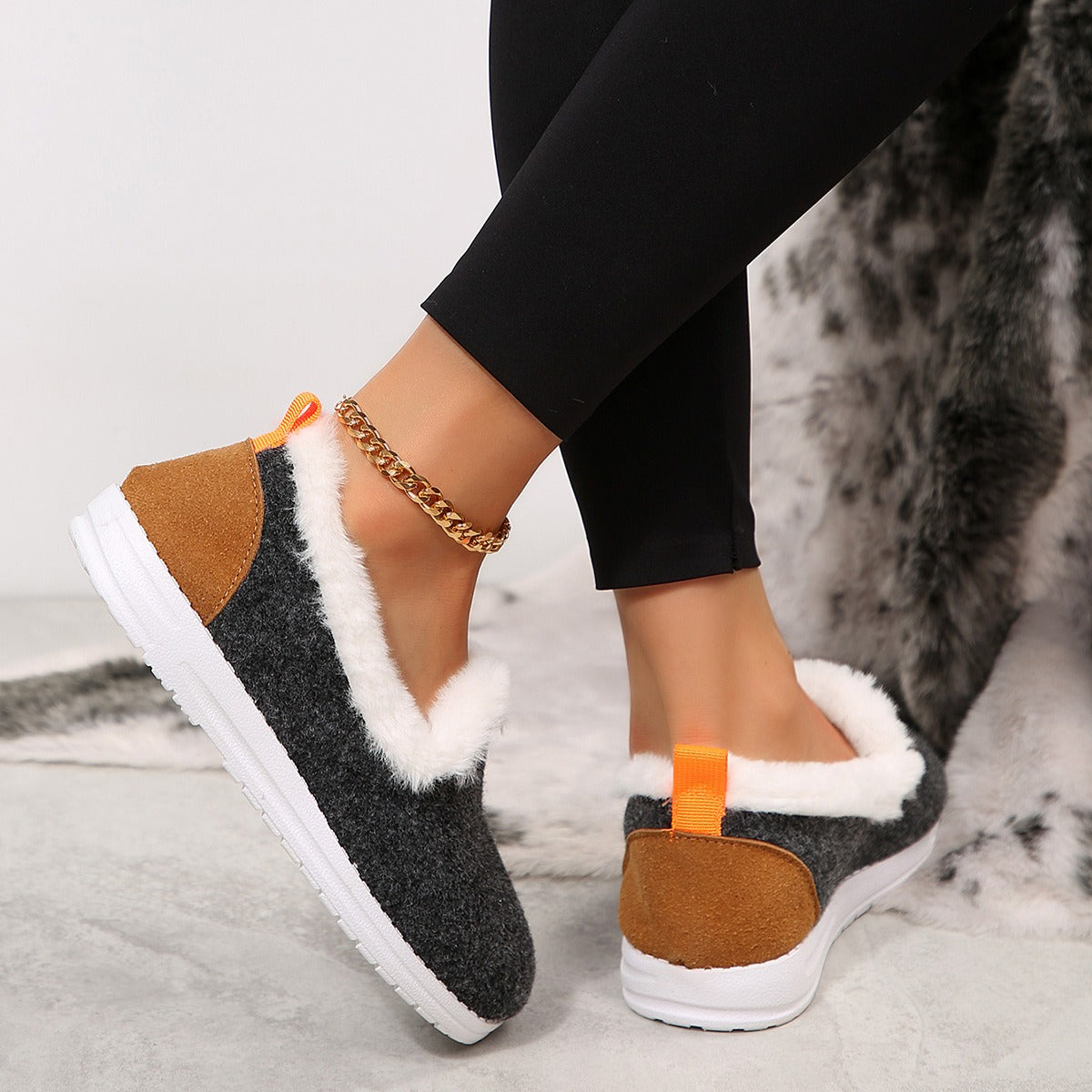 Mocassins d'hiver Femme | Pluche Comfort Schoenen pour Koude Dagen 