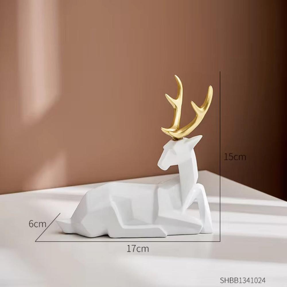 Stylish Geometric Deer Statue - Modern Home Decor Accent Piece