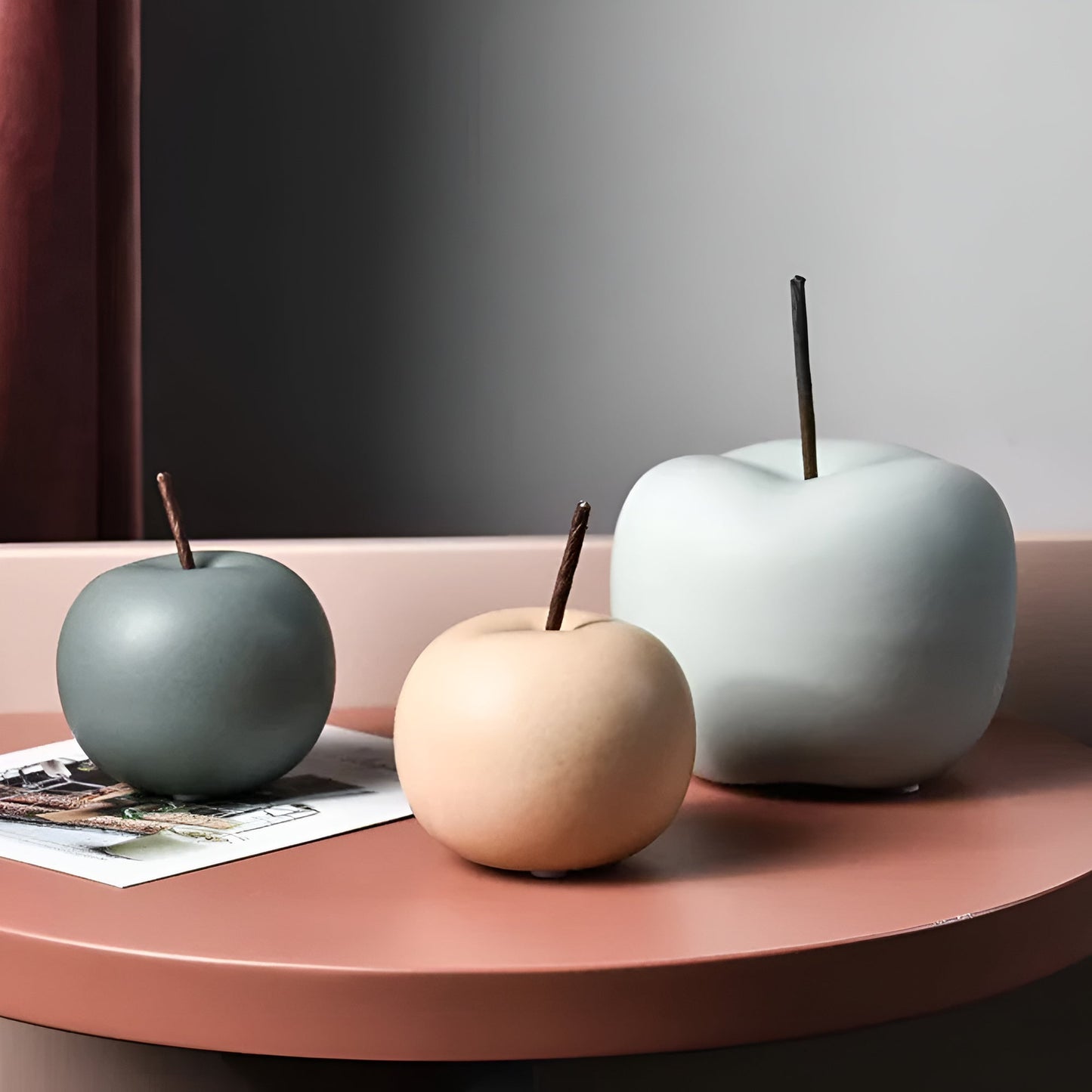Ornements décoratifs en céramique en forme de pomme pour la maison et les fêtes