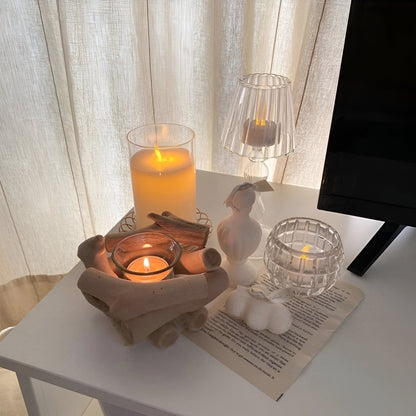 Bougeoir rustique en bois flotté pour la décoration intérieure et une ambiance chaleureuse