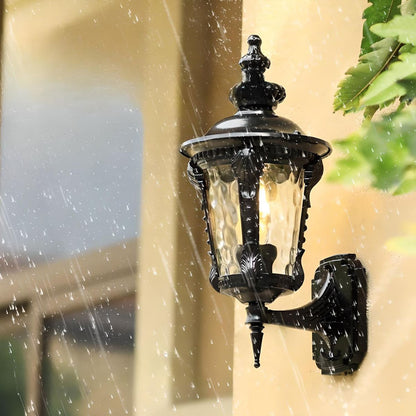 Vintage Outdoor Glass Wall Lantern Light for Garden and Patio