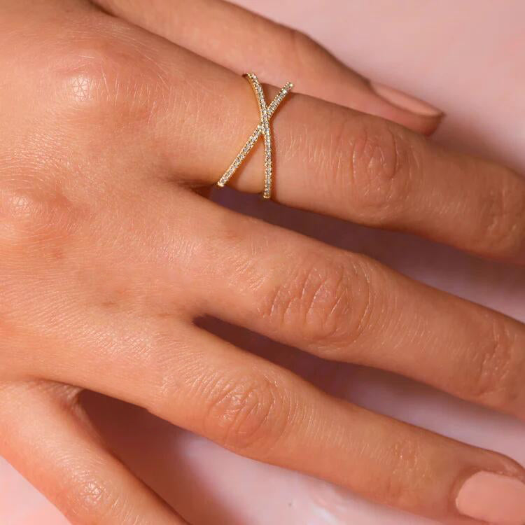 Nia - Gold Diamond Cross Ring — perfect for those who value comfort and design.