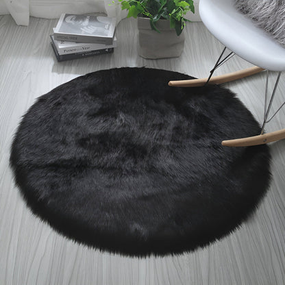 Tapis rond en peluche douce pour une décoration intérieure chaleureuse - Motif nuage