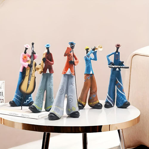 Figurine en résine de groupe de jazz - Décoration musicale pour les amateurs de jazz