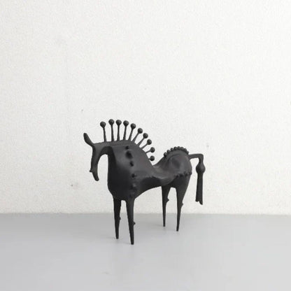 Black Stallion Horse Metal Art Sculpture for Home Decor