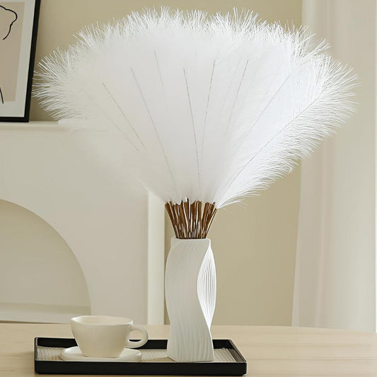 3 Pcs Faux Pampas Grass Stems for Home Decor | Boho Style