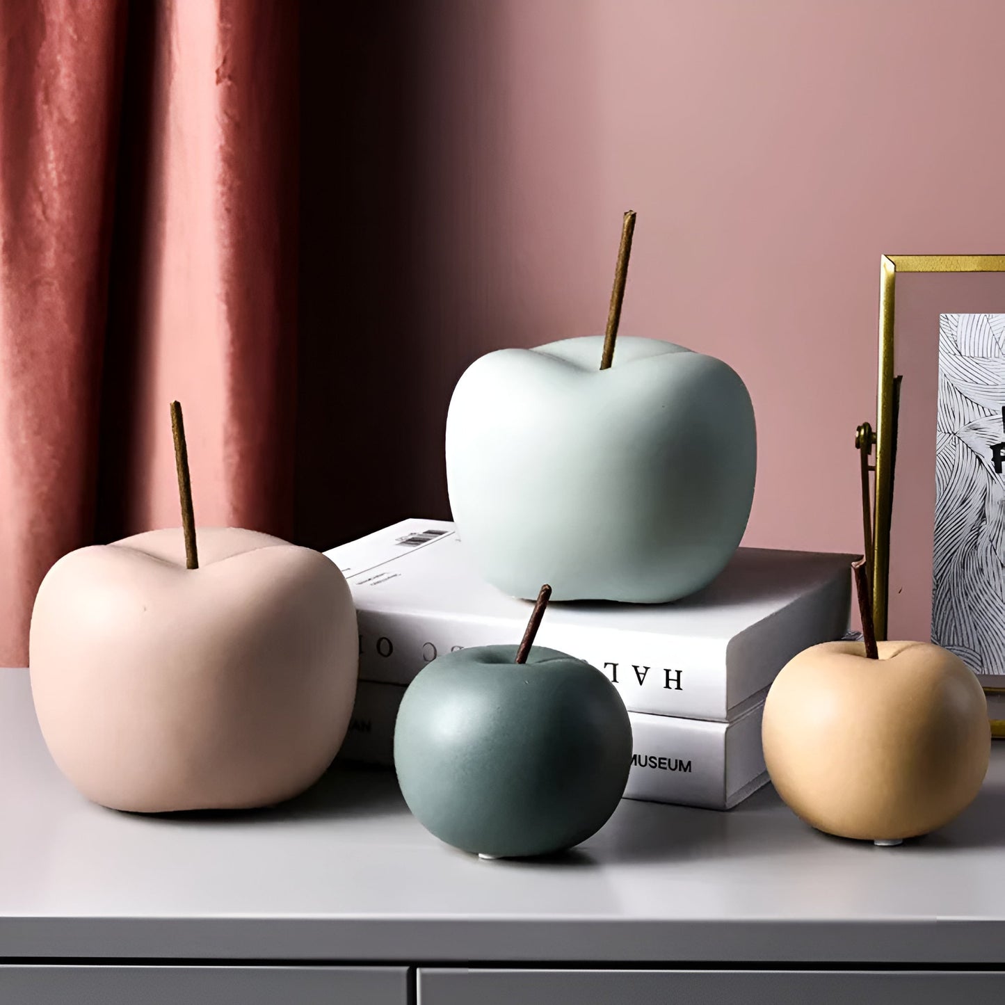 Ornements décoratifs en céramique en forme de pomme pour la maison et les fêtes