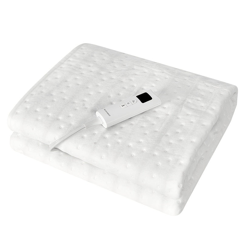 Elektrische Deken voor Bed, Witte Verwarmde Decke, Wasbaar, 7 Warmte-instellingen