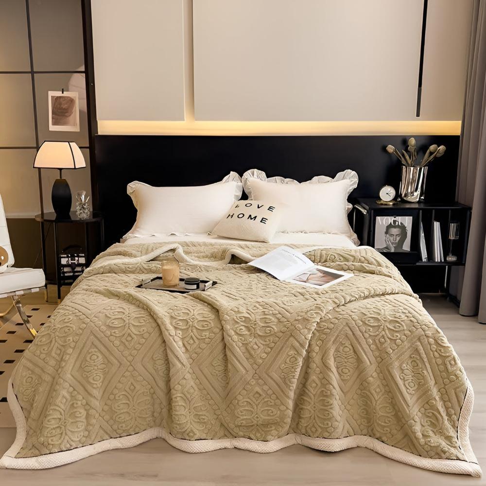 Cozy Velvet Mandala Sherpa Throw Blanket for Home Decor & Warmth