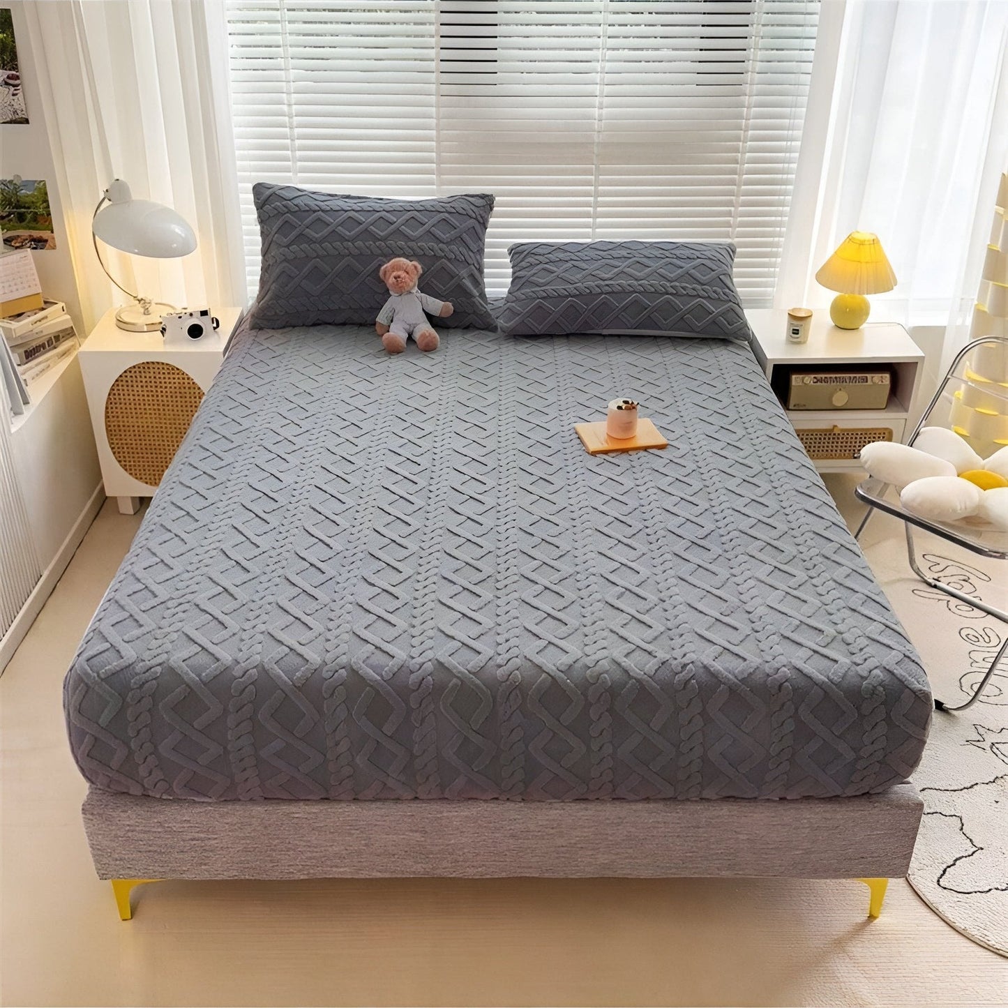 Parure de lit en velours sherpa de luxe - Literie douce, confortable et chaude