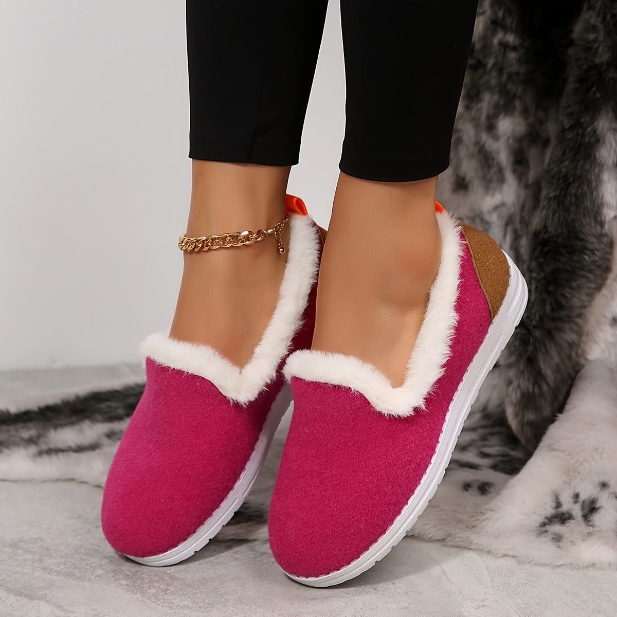 Mocassins d'hiver Femme | Pluche Comfort Schoenen pour Koude Dagen 