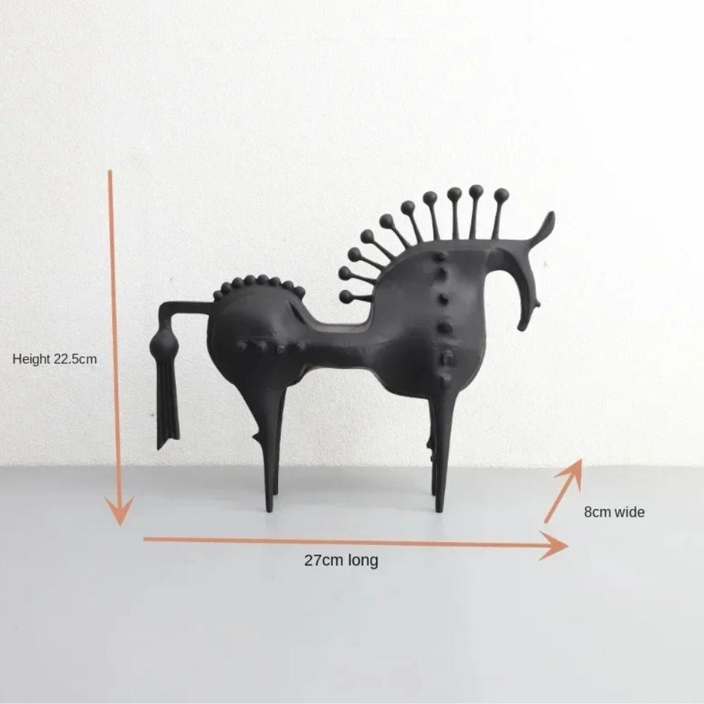 Black Stallion Horse Metal Art Sculpture for Home Decor