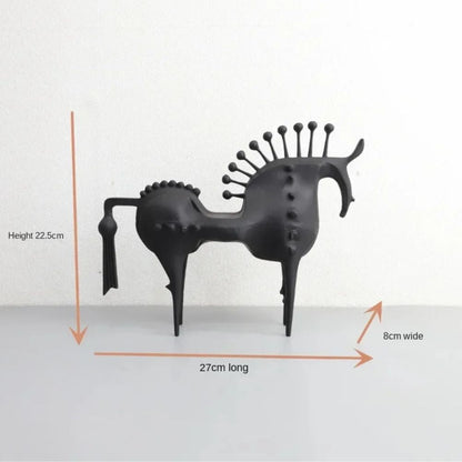 Black Stallion Horse Metal Art Sculpture for Home Decor