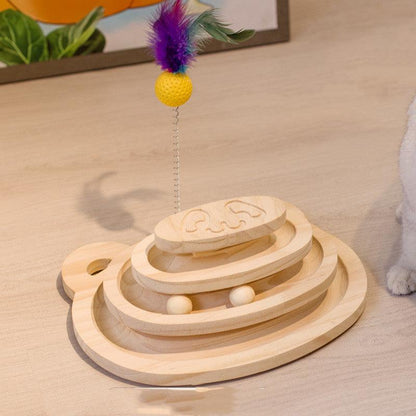 Cat Scratching Post with Interactive Maze Ball Toy for Cats