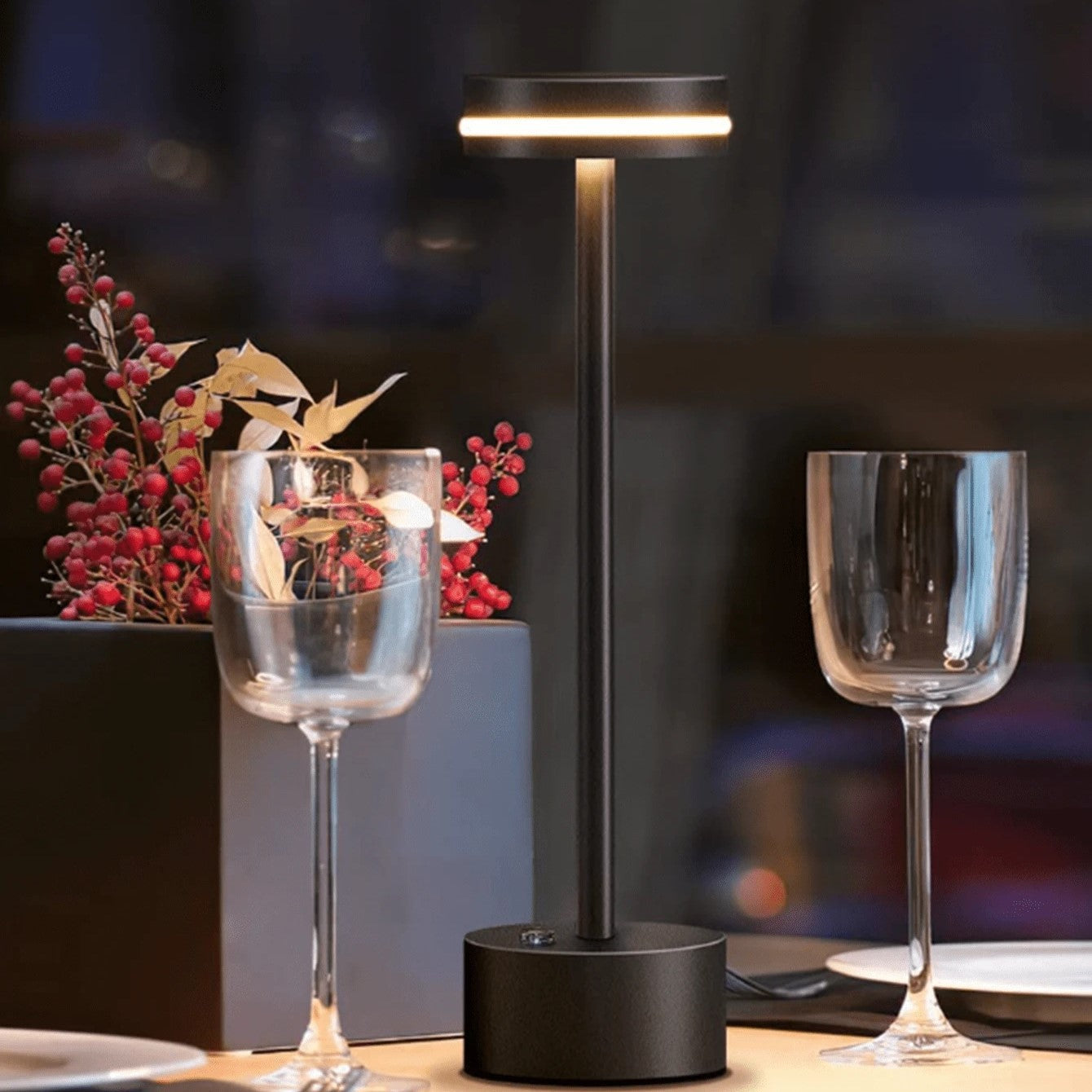 Lampe de table LED rechargeable et portable - Sans fil - Design moderne