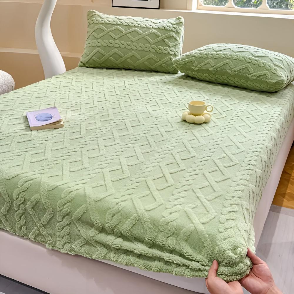 Parure de lit en velours sherpa de luxe - Literie douce, confortable et chaude