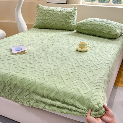 Parure de lit en velours sherpa de luxe - Literie douce, confortable et chaude