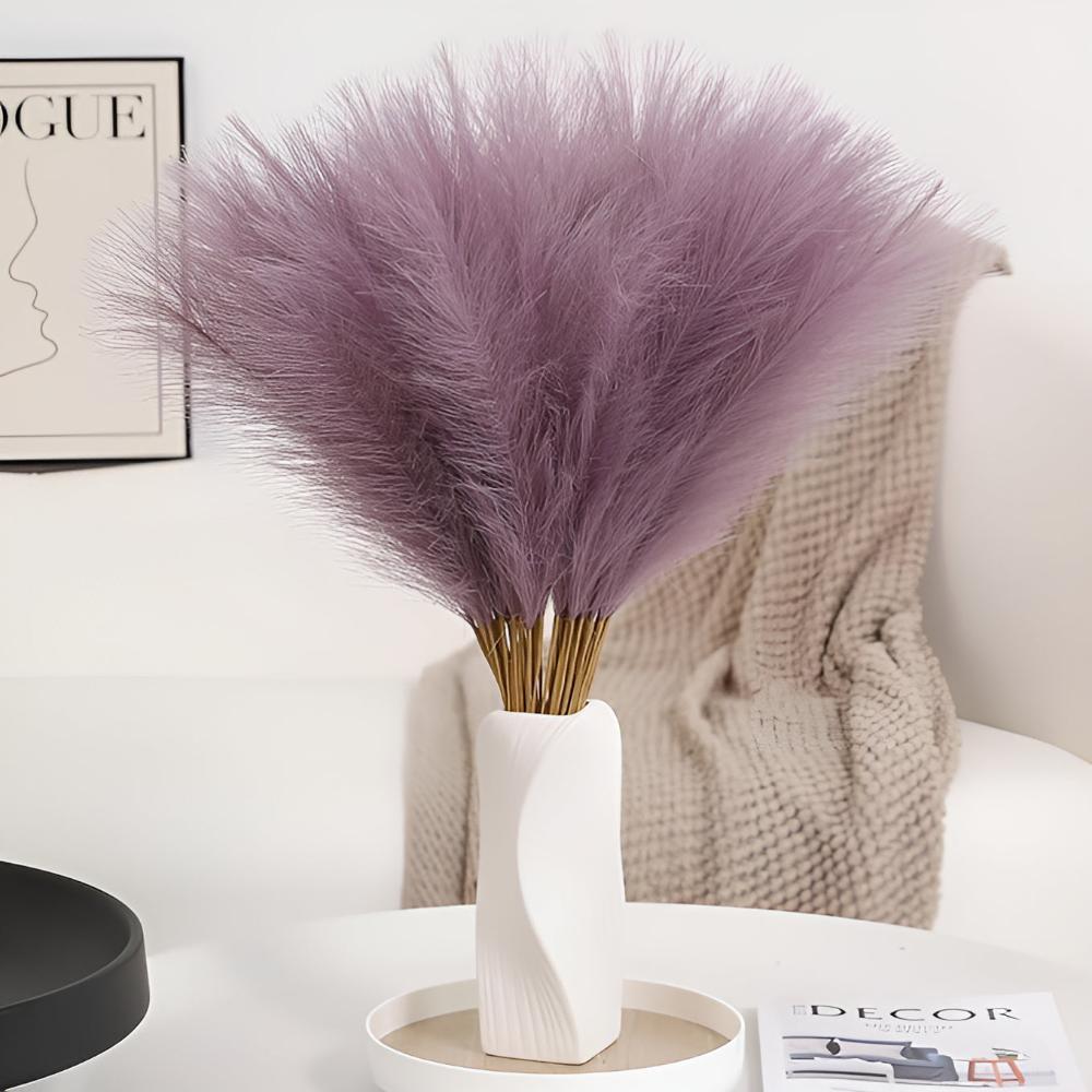 3 Pcs Faux Pampas Grass Stems for Home Decor | Boho Style