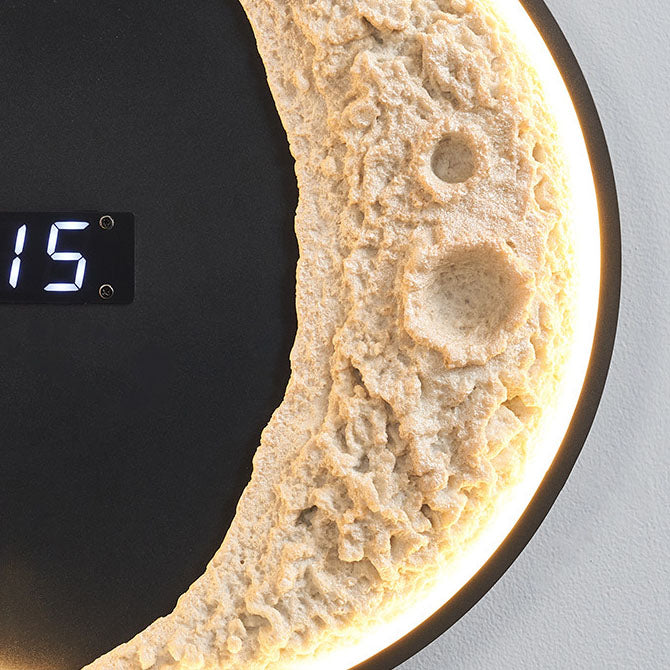 Applique murale LED Lune et Astronaute avec Horloge - Décoration intérieure moderne